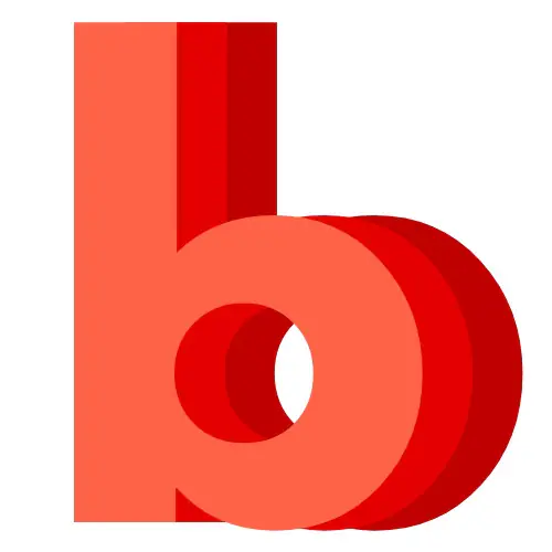 Final Band Baaja Baraat logo: a bold red letter b with layered shadows